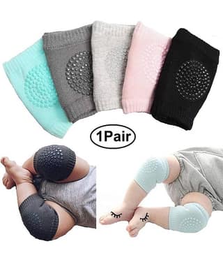 TANZILIGHT Black Woollen Baby Knee Pad 1 pcs