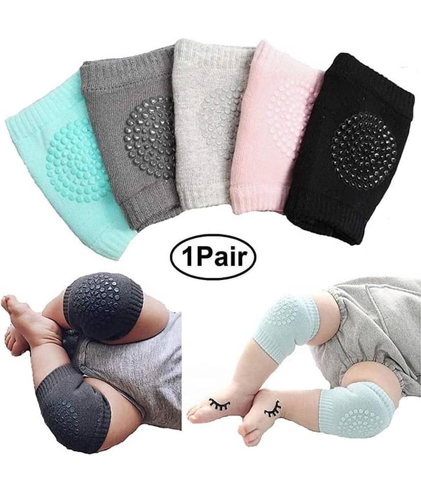 TANZILIGHT Black Woollen Baby Knee Pad 1 pcs