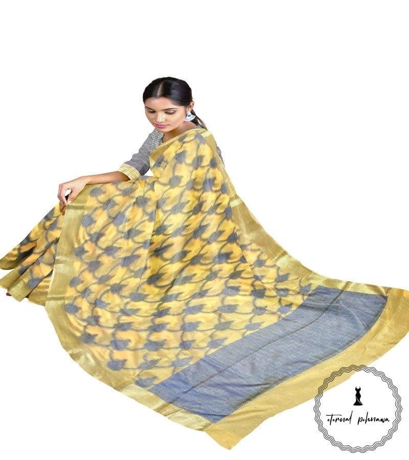 Banarasi Cotton Saree With Zari Work In Attractive Colours view 9