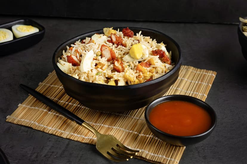 Boiled egg chicken noodles