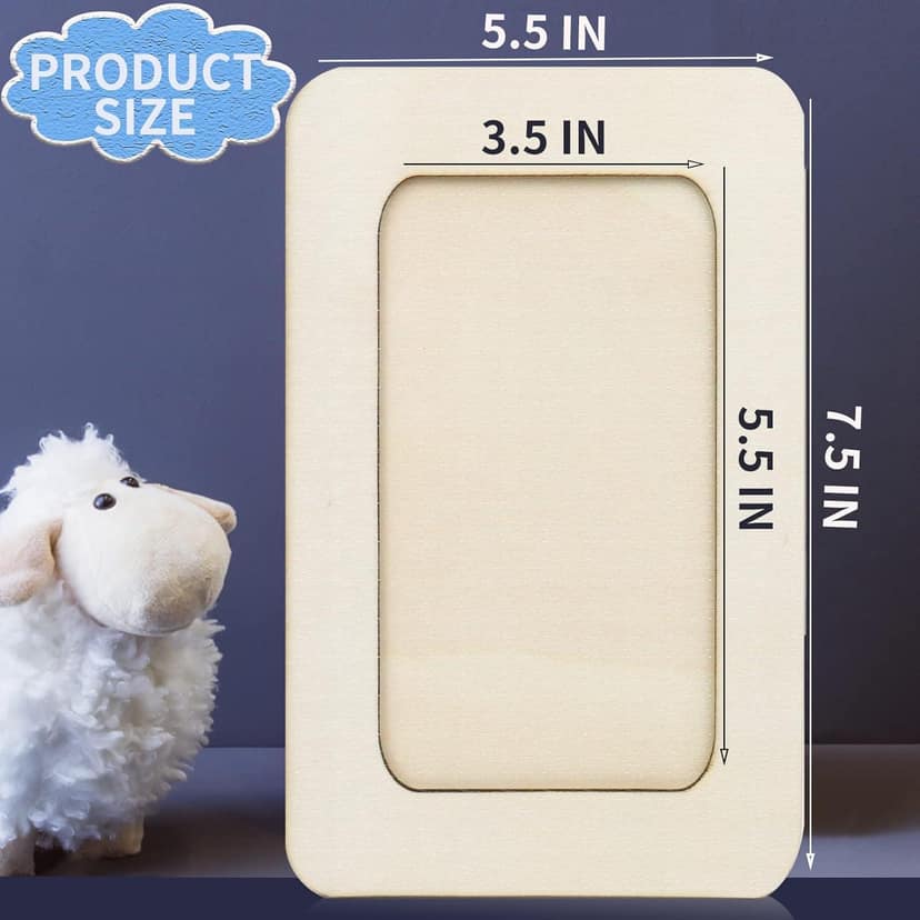 12 Pieces DIY Picture Frames Unfinished Solid Wood Photo Picture Frames for 4in x 6in Photos, Standing Wooden Photo Frames for Crafts Wood, DIY Painting, Arts Projects, Decorate view 4
