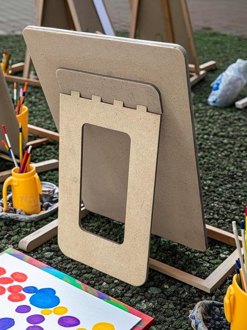 12 Pieces DIY Picture Frames Unfinished Solid Wood Photo Picture Frames for 4in x 6in Photos, Standing Wooden Photo Frames for Crafts Wood, DIY Painting, Arts Projects, Decorate view 7