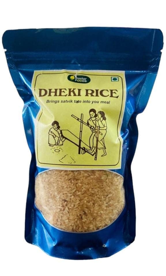 Hand Pounded Dheki Rice|100% Organic Dheki Rice| Low GI| Hand Pounded Rice| Dheki ka Chawal| 100% Pure, Unprocessed Rice-500g (Pack of 1) | Free of Pesticides| Perfect for Diet & Diabetic Patients