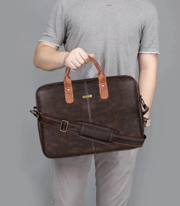 LOREM 10L Faux Leather Messenger Bag For Men & Women New-UF view 7