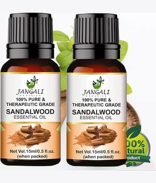 PURE Jangali ORGANICS Sandalwood Essential Oil for Skin, Diffuser, Soap Making 30ML