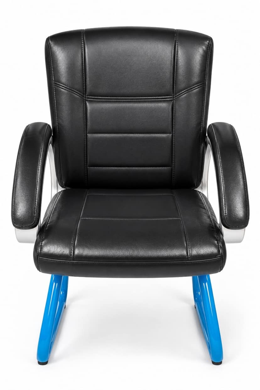 Black Padded Office Chair With Armrest