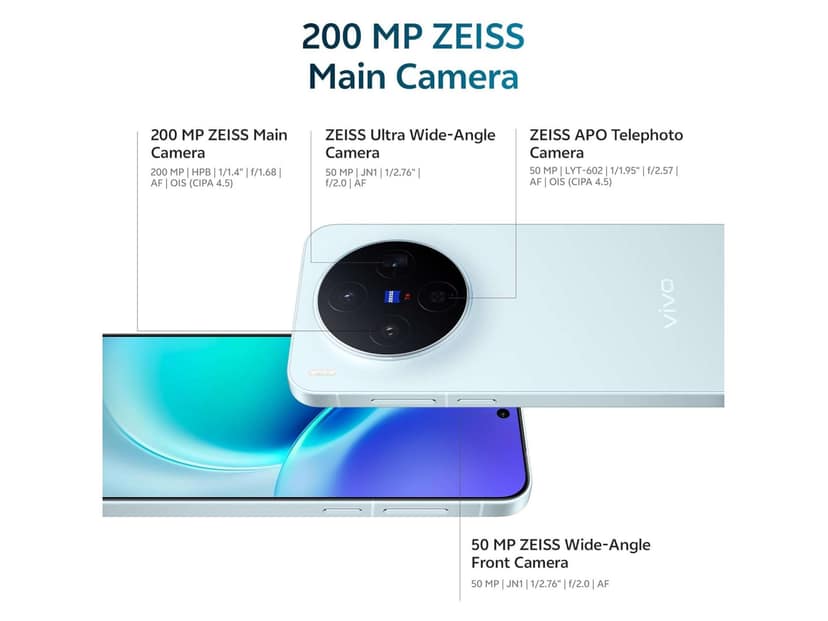 Vivo X300 5G Smartphone (16GB RAM, 512GB Storage) 5G Connectivity, FHD+ Display, Ultra-Fast Performance & Long Battery Life - Mist Blue view 3