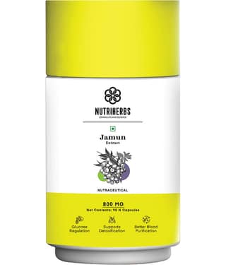 Nutriherbs Jamun Extract 800mg - 90 Capsules | Helps Regulate Sugar Levels| Good For Body Detoxification