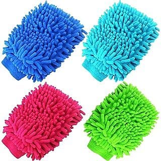Car Cleaning Glove Cloth Micro Fibre Hand Wash(4 pcs)