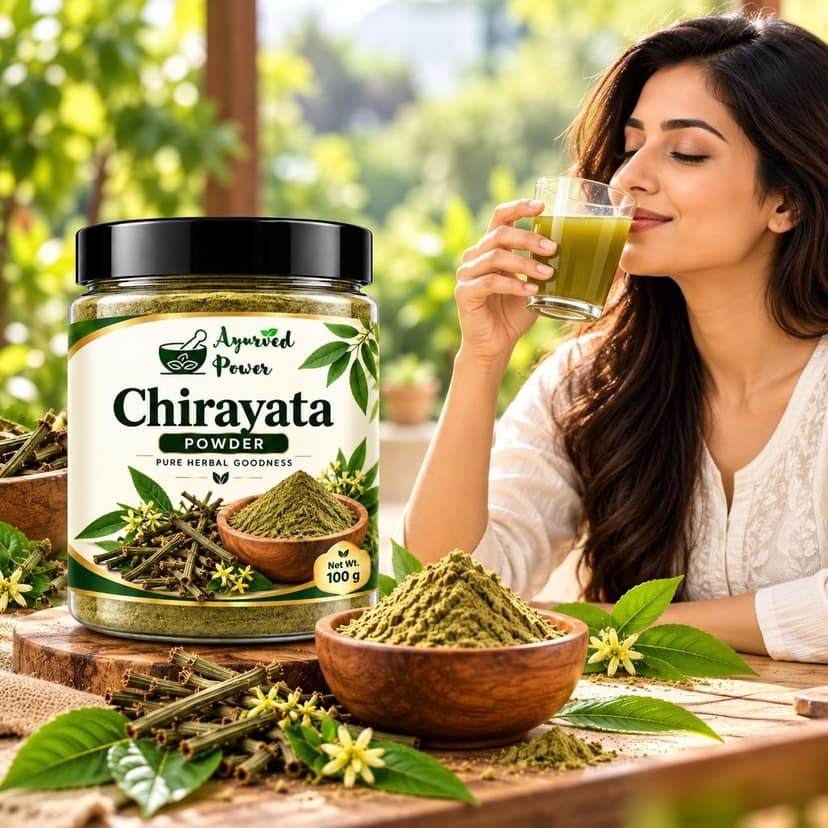 Ayurved Power Chirayata Powder 300g (Pack of 3 x 100g) - Pure Chirata / Swertia Chirata Churna for Liver Health, Digestion & Detox | Ayurvedic Herbal Powder view 3