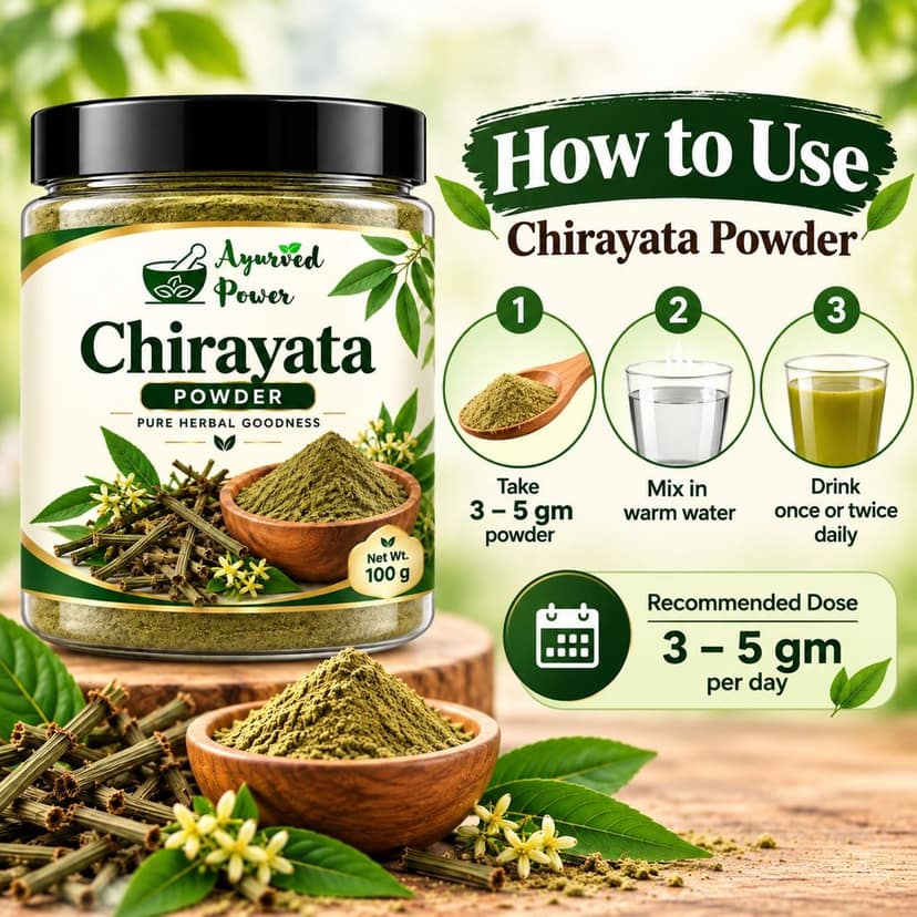 Ayurved Power Chirayata Powder 300g (Pack of 3 x 100g) - Pure Chirata / Swertia Chirata Churna for Liver Health, Digestion & Detox | Ayurvedic Herbal Powder view 5