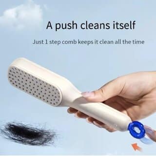 Self-Cleaning Hair Brush with Anti-Static Design | Detangling & Styling Comb for Men and Women (White) view 2