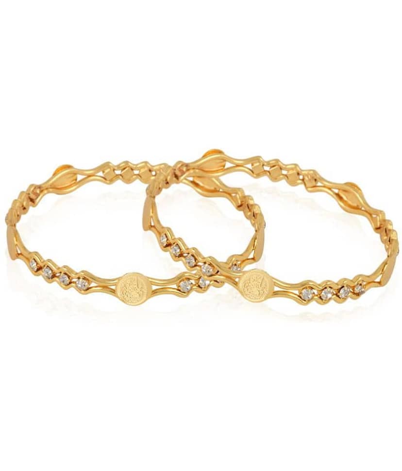 Youbella Gold Plated Bangles Combo of 12 For Women view 2