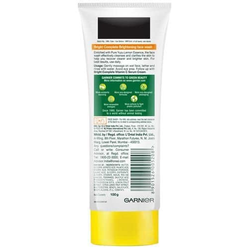 Garnier Bright Complete Vitamin C Facewash, 100 gm view 2