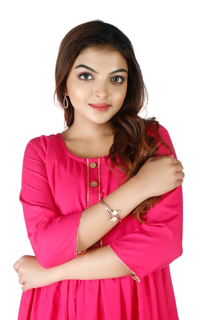 MAHIRA 'S COMFORT Maternity Gown: Stylish Rayon Feeding Kurti for Pregnancy and Breastfeeding (Medium, Pink) view 4