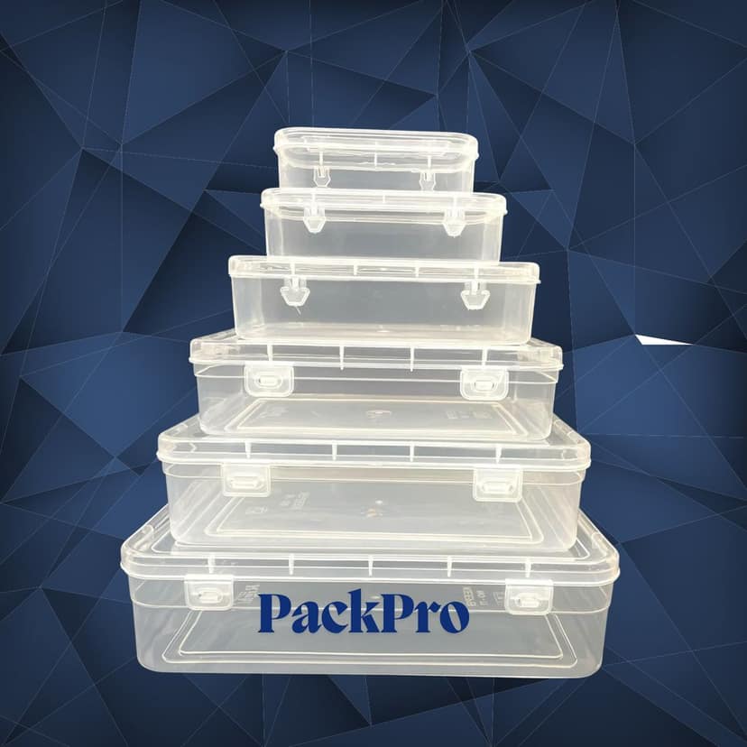 Set of 6 Small Storage Boxes with Lock Lid | Transparent Multipurpose Organizer for Jewellery, Medicine, Stationery & Travel | Stackable Plastic Mini Boxes