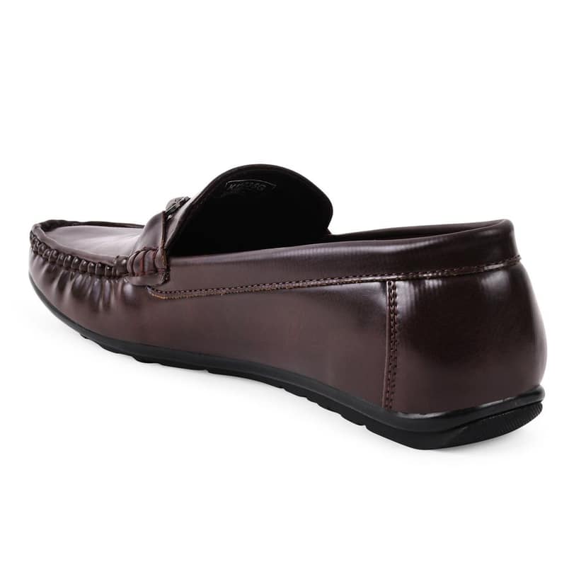 Paragon Brown Formal Slip-On Loafers for Men with Metal Accents view 2