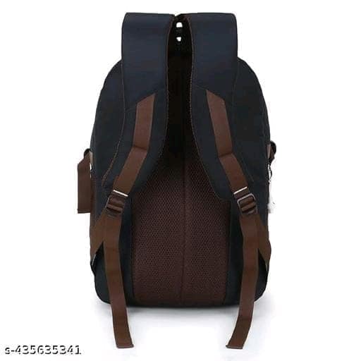 Black and Brown Polyester Casual Backpack view 2