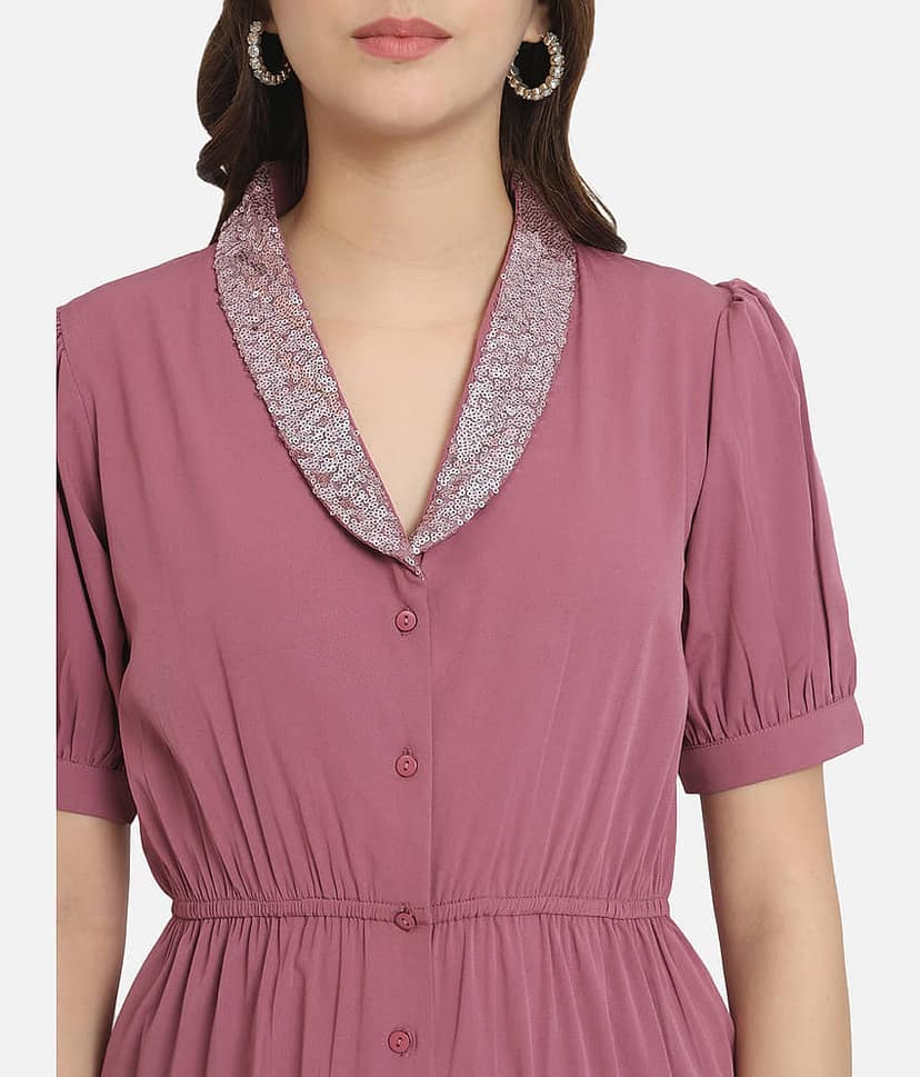 ALL WAYS YOU Pink Crepe Regular Fit Women's Jumpsuit ( Pack of 1 ) view 2
