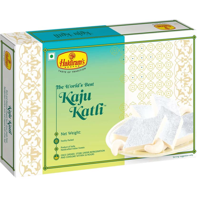 Haldiram's Kaju Katli Packed Sweets - 250 Gm - Pack of 48