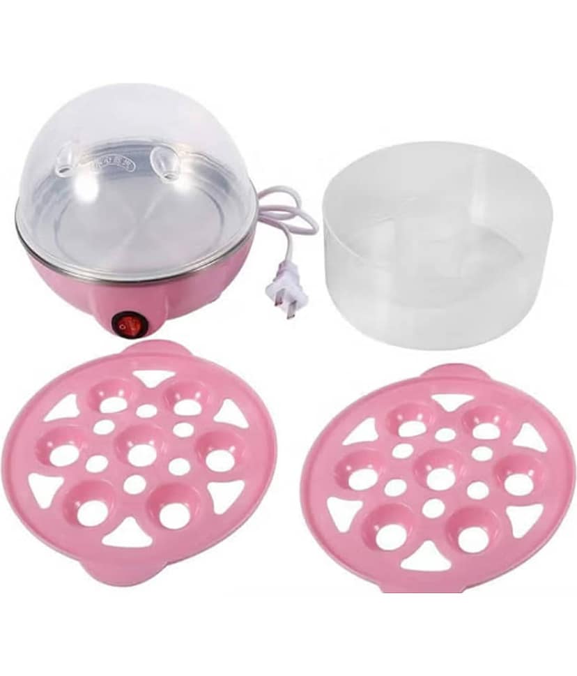 Electric Egg Boiler, Pink and White, Automatic Shut-Off, 14 Egg Capacity, Plastic and Steel Construction, 10-Minute Cooking Time view 2