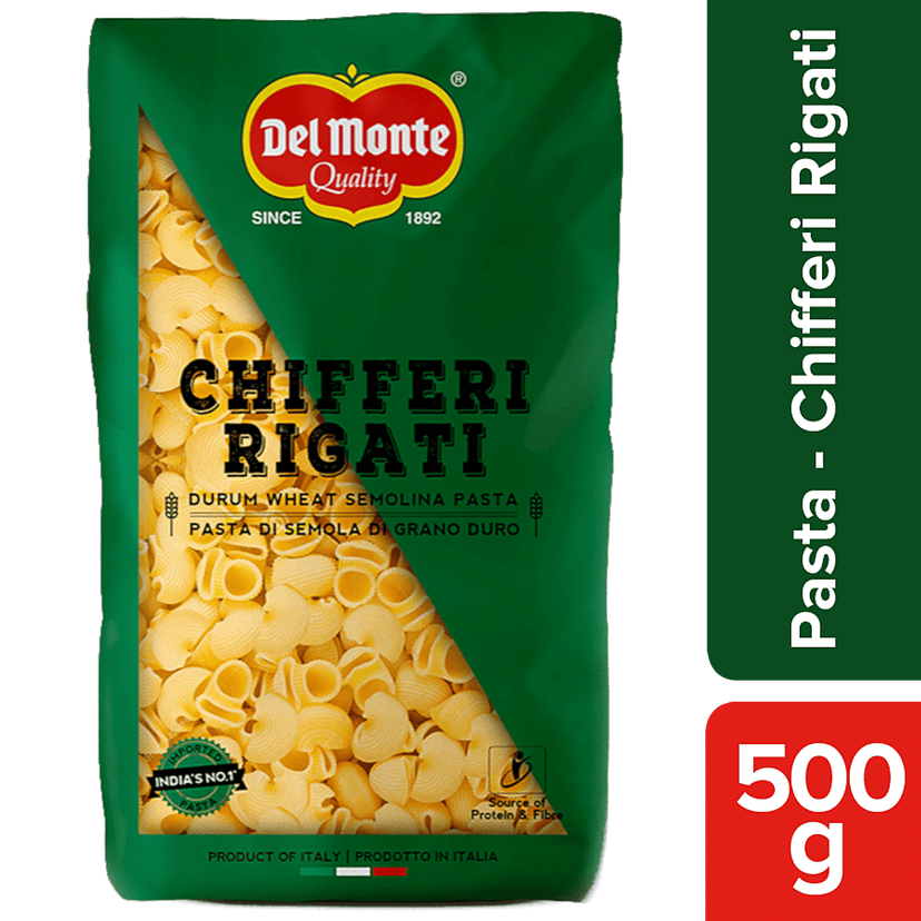 Del Monte Durum Wheat Pasta - Chifferi Rigati, 500 g