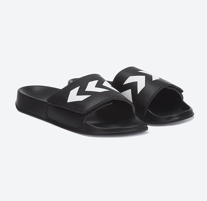 Stack Men Black Velcro Slides view 3