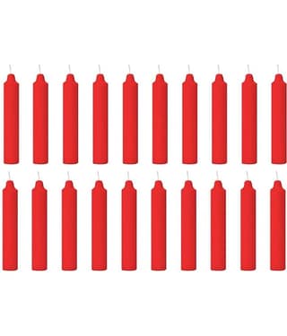 PROSPERRO LUMO - Red Unscented Pillar Candle 10 cm ( Pack of 20 )