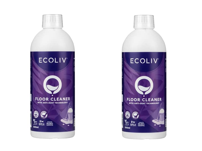 Ecoliv Liquid Floor Cleaner 500 ml Bottle (Pack of 2)| 97% Natural| Anti Dust Technology| Tea Tree Oil| Non Sticky| Residue Free and Streak Free| Pet Safe & Baby Safe