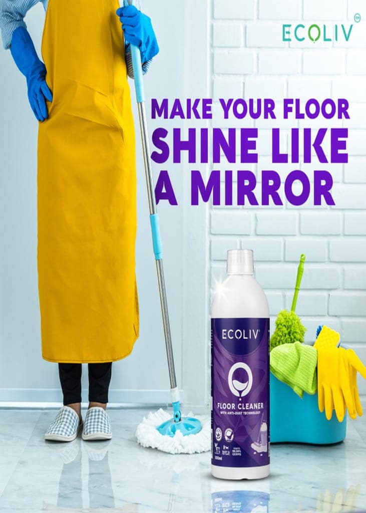 Ecoliv Liquid Floor Cleaner 500 ml Bottle (Pack of 2)| 97% Natural| Anti Dust Technology| Tea Tree Oil| Non Sticky| Residue Free and Streak Free| Pet Safe & Baby Safe view 4