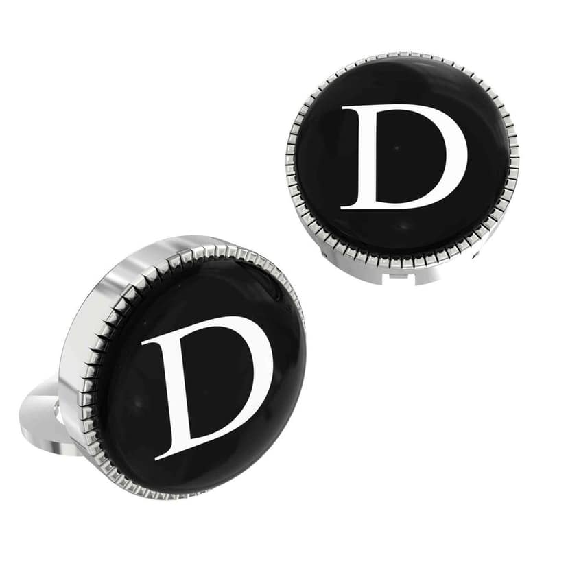 The Smart Buttons - Shirt Button Cover Cufflinks for Men - Personalized Initials - D view 2