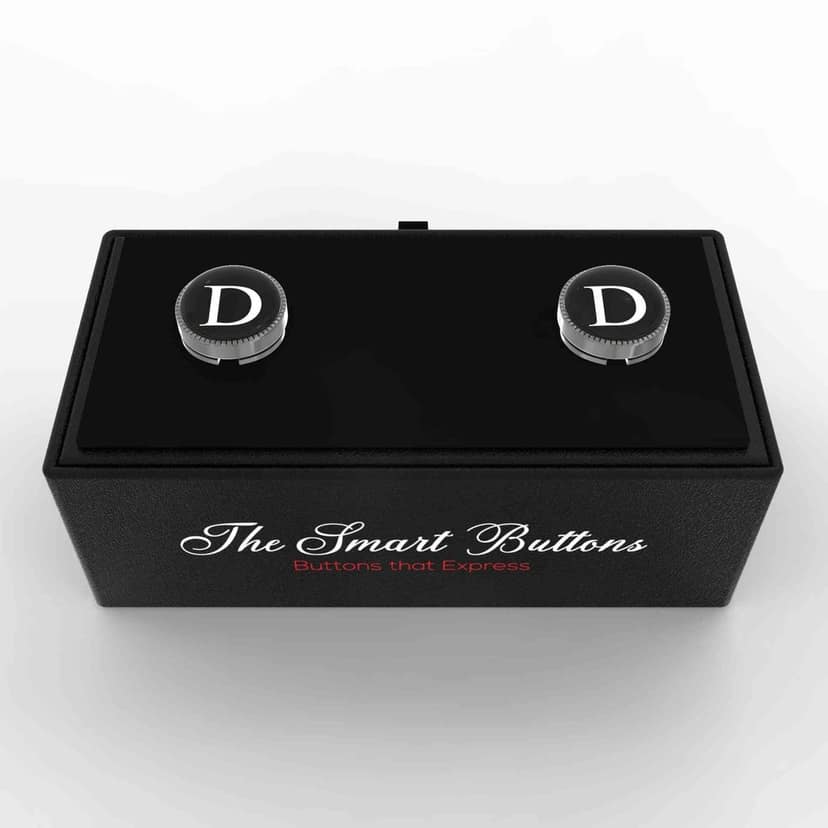 The Smart Buttons - Shirt Button Cover Cufflinks for Men - Personalized Initials - D view 9