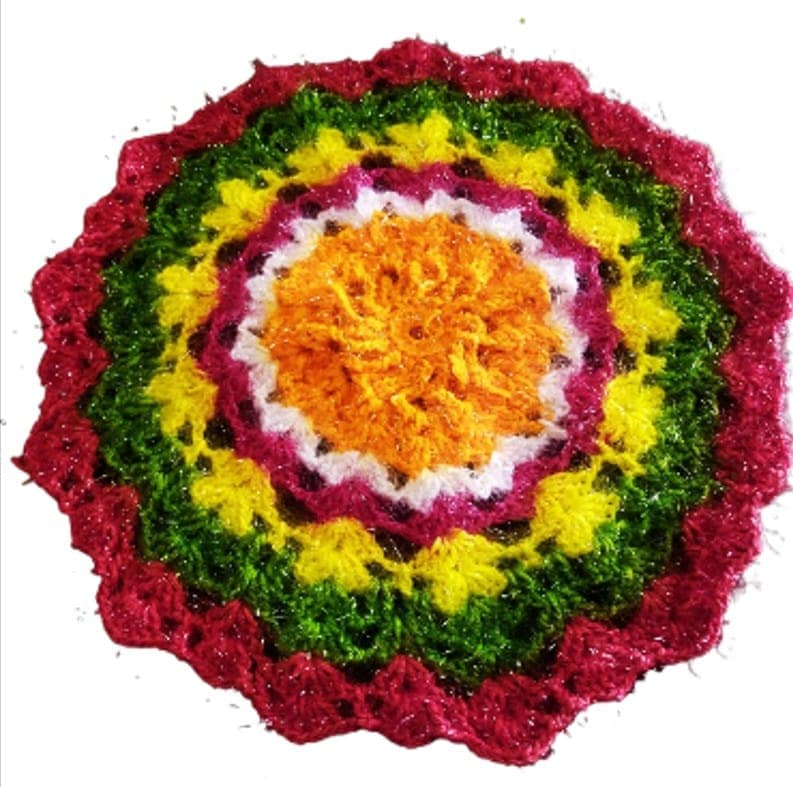 Handmade Crochet Doily - Vibrant Colors & Unique Design view 2