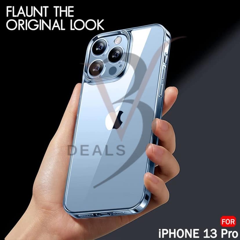 V3Deals Crystal Clear Hard Back Case Compatible with iPhone 13 Pro | Shockproof Transparent Scratch Resistant Slim Cover with Reinforced Corner Protection (iPhone 13 Pro) view 4