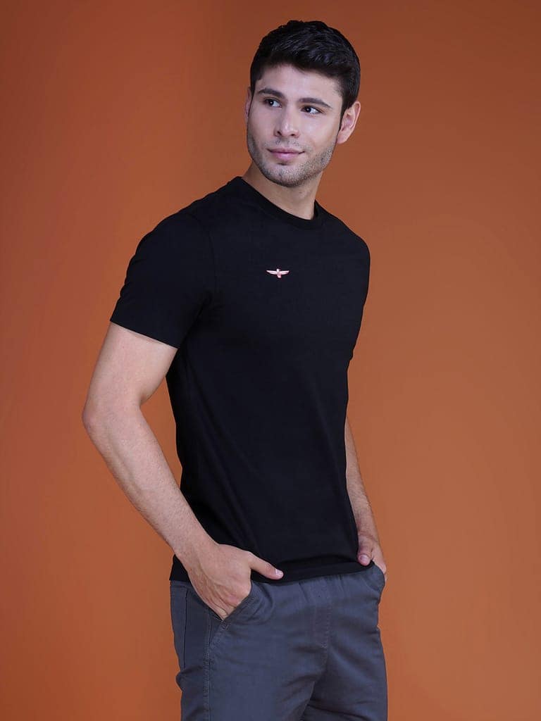 Men's Casual Cotton Jersey Tee Black