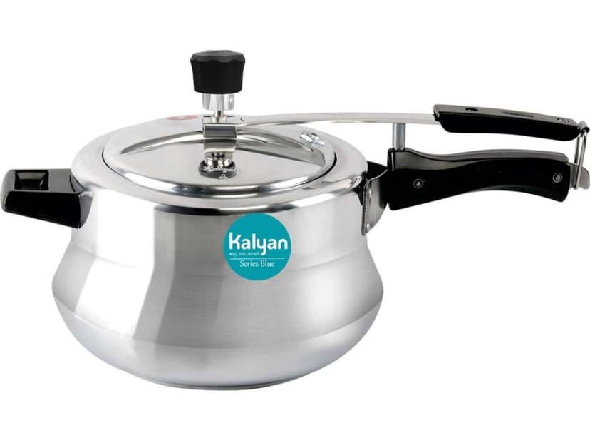 Kalyan Matki Induction Base Aluminium Pressure cooker (Innerlid, Blue) - 5.5 Litre
