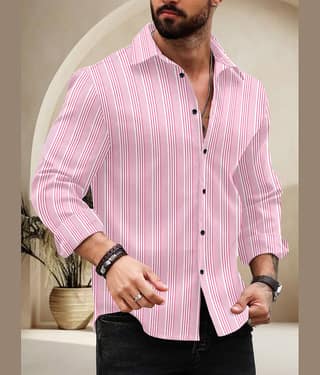 Nofilter Cotton Blend Regular Fit Striped Full Sleeves Men's Casual Shirt - Purple ( Pack of 1 )