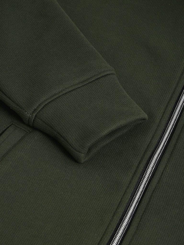 Richlook Women Olive Full Zipper Sweatshirt view 6