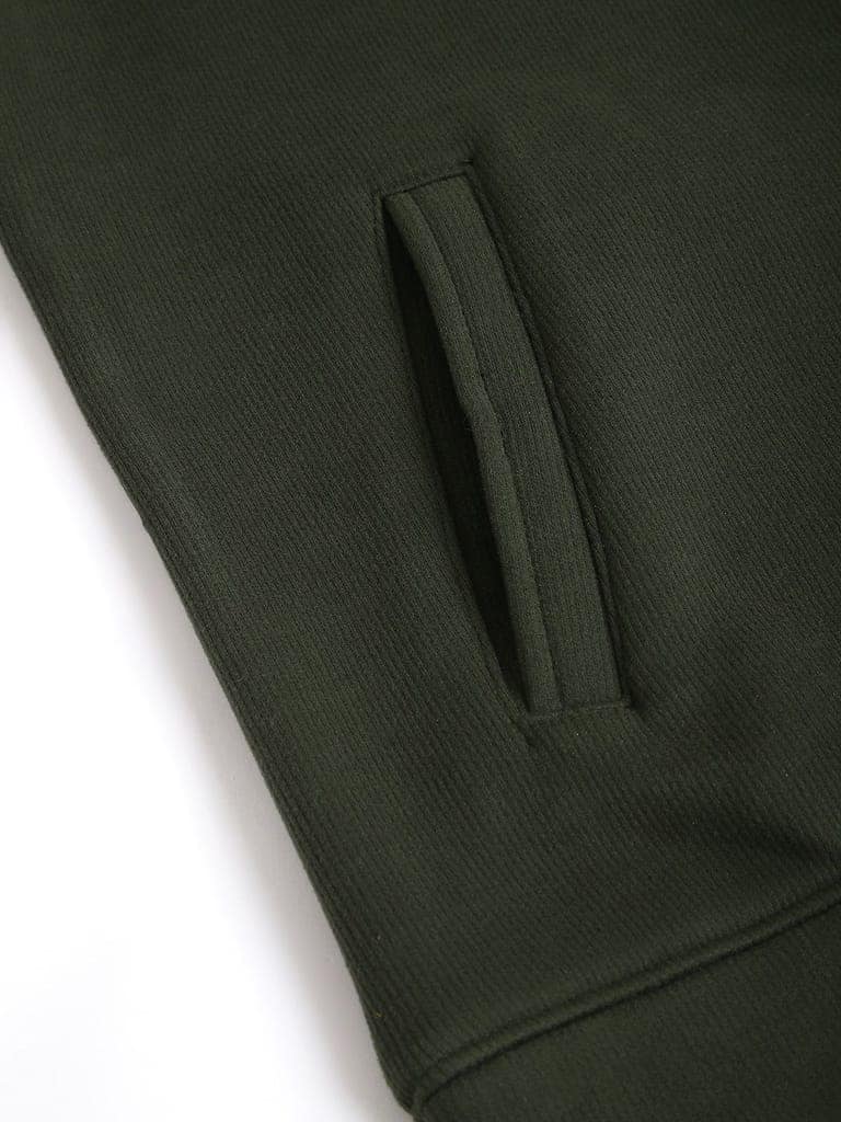Richlook Women Olive Full Zipper Sweatshirt view 9