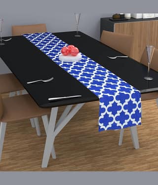 GoCose Home Cotton 6 Seater Dinning Table Runner ( 152 cm x 30 cm ) Single - Blue