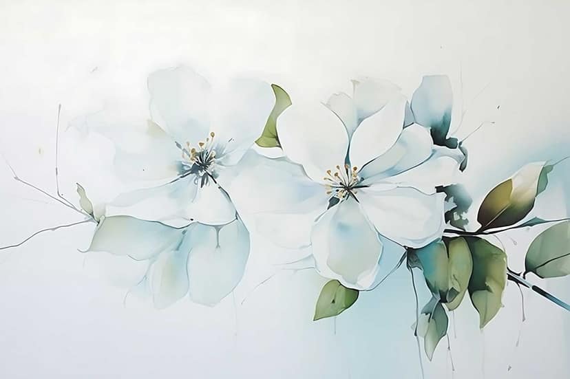 ELEGANT FLORAL ART 24in X 16in WITH BLACK FRAME view 2
