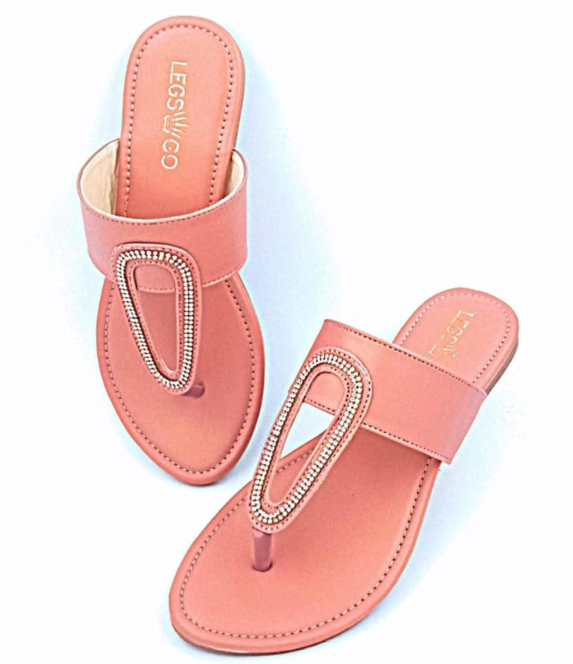 LEGS GO Peach Stylish flats for women , Casual and Ethnic Wear view 2