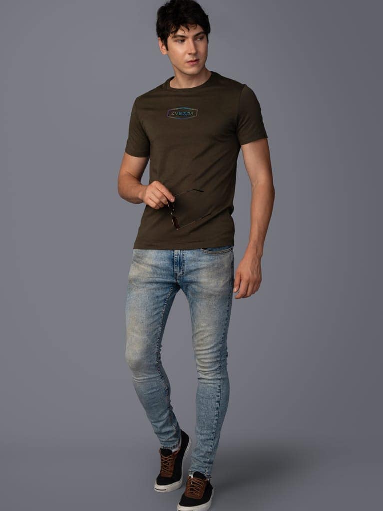 Men’s Trendy Pure Cotton European Fit Branded T-Shirt for Men-Dark Green view 5