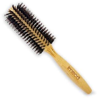 IMECO Bamboo Rolling Hair Brush, Roller Brush-for adding Curls, Volume and Styling