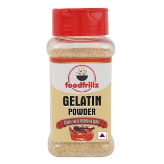 foodfrillz Gelatin Powder Crystals, 90 g Stabilizing agent for baking, pudding and jelly setting, non veg