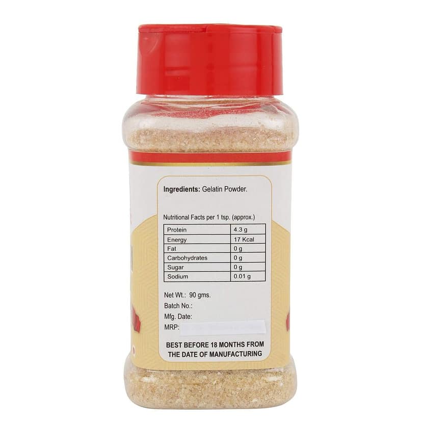 foodfrillz Gelatin Powder Crystals, 90 g Stabilizing agent for baking, pudding and jelly setting, non veg view 2