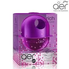 Godrej Aer Car Vent Air Freshener Kit - Click Gel, Rich Irish Cocktail, Spill Proof, Lasts 60 Days, 10 G (Starter + Refill)