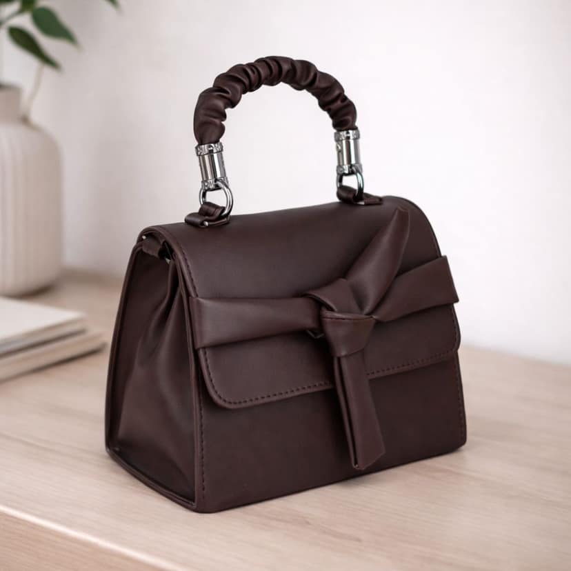 Bow Detail Sling Bag | Premium PU Leather Small Handbag | Trendy Shoulder Bag for Girls & Women
