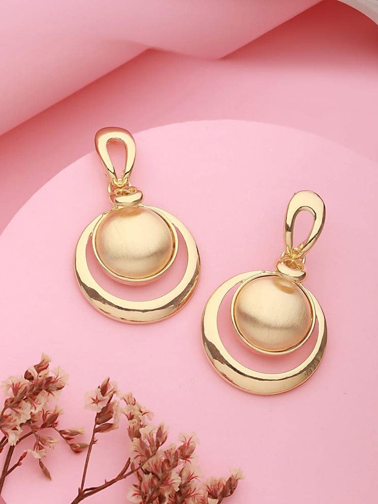 Anti-Tarnish Gold Plated Concentric balls Minimal Drop earrings view 2