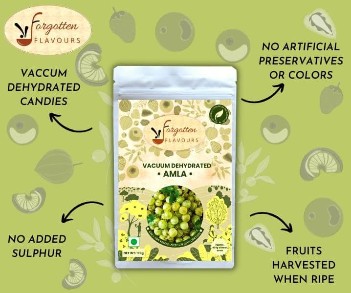 Forgotten Flavours Dehydrated Amla Candy | Dried Indian gooseberry | Vaccum Dehydrated | No Artificial Preservatives or Color | No Added Sulphur (Pack of 2) view 4